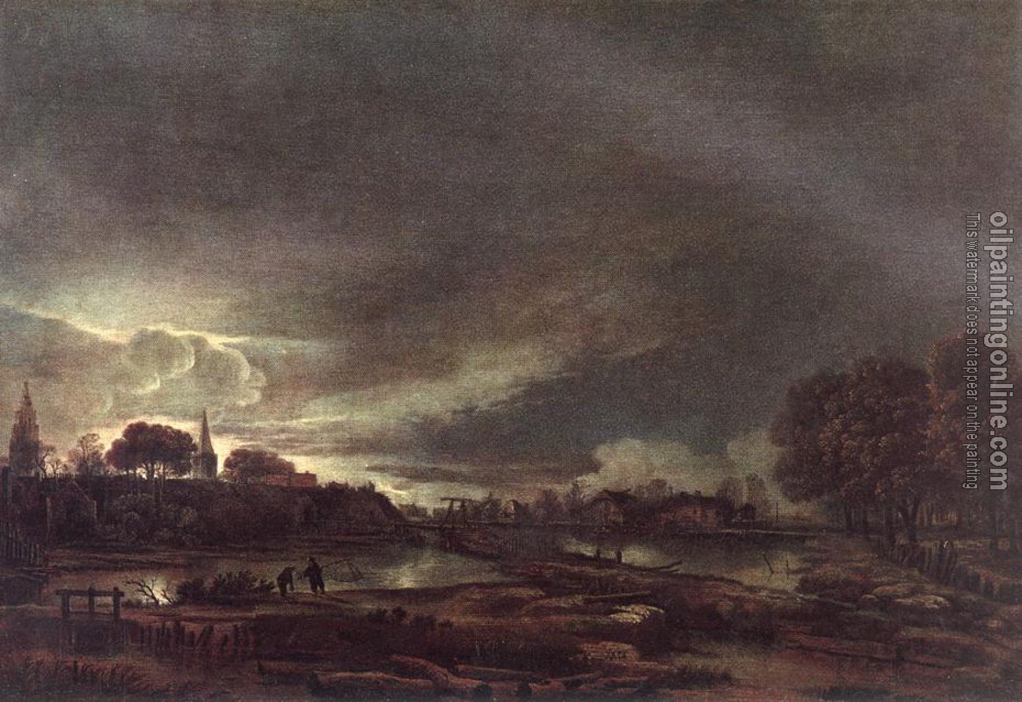 Neer, Aert van der - Small Town at Dusk